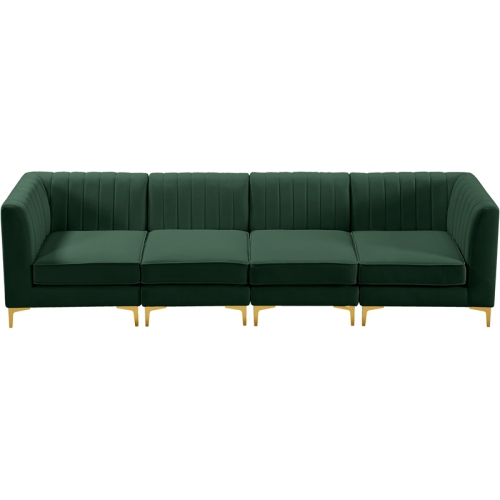 Meridian Furniture Alina Green Velvet Modular Sectional