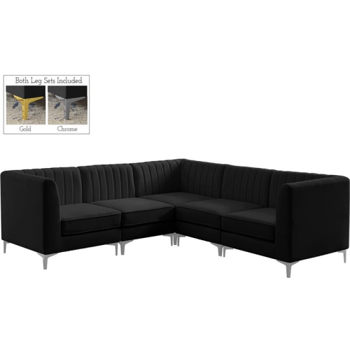 Meridian Furniture Alina Black Velvet Modular Sectional