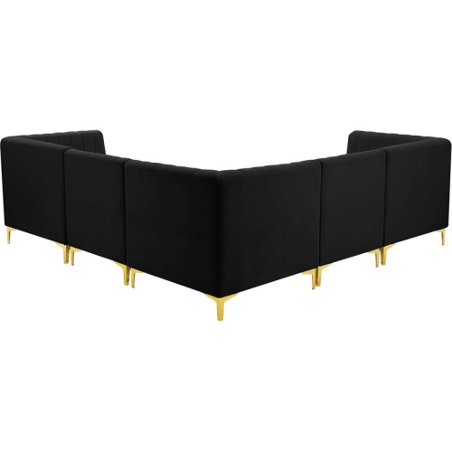 Meridian Furniture Alina Black Velvet Modular Sectional