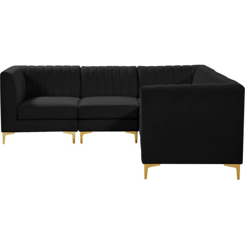 Meridian Furniture Alina Black Velvet Modular Sectional