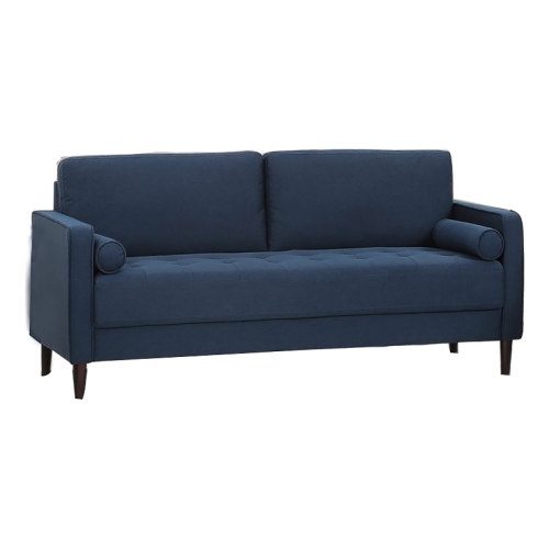 Hawthorne Collections 18.5" Mid-Century Fabric Upholstered Sofa in Navy Blue