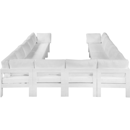 Meridian Furniture Nizuc White Fabric Outdoor Patio Modular Sectional