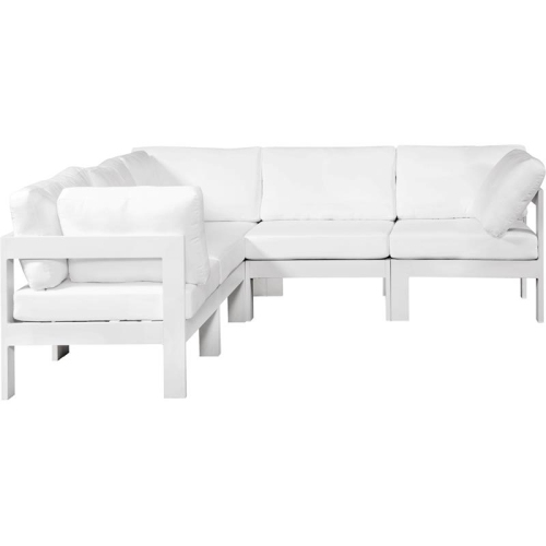 Meridian Furniture Nizuc White Fabric Outdoor Patio Modular Sectional