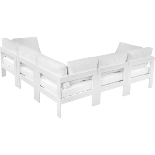 Meridian Furniture Nizuc White Fabric Outdoor Patio Modular Sectional