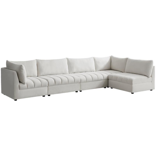 MERIDIAN FURNITURE  Jacob Cream Velvet Modular Sectional