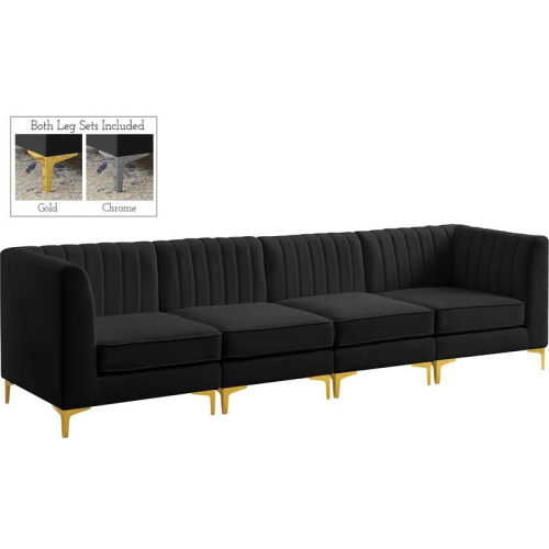 Meridian Furniture Alina Black Velvet Modular Sofa