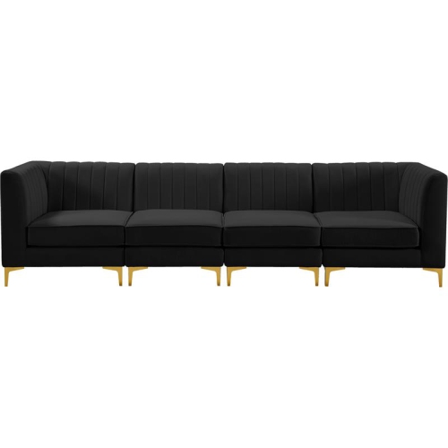 Meridian Furniture Alina Black Velvet Modular Sofa