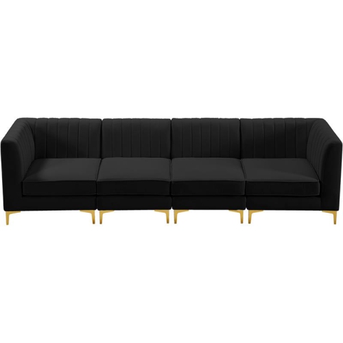Meridian Furniture Alina Black Velvet Modular Sofa
