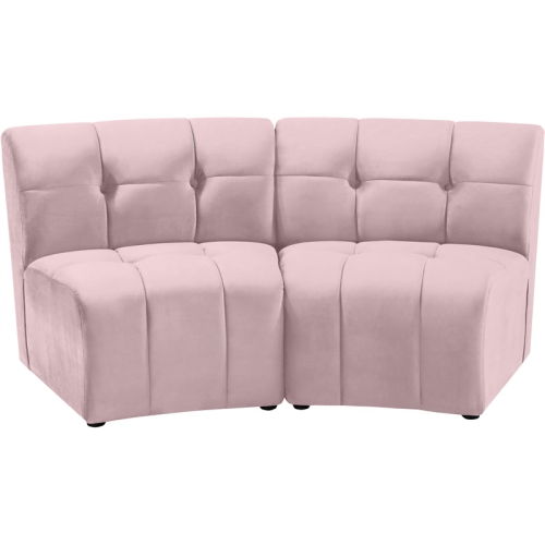 Meridian Furniture Limitless Pink Velvet Modular Loveseat