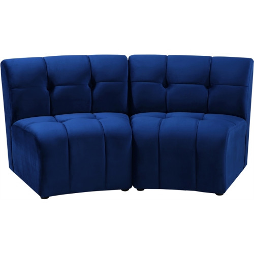 Meridian Furniture Limitless Navy Velvet Modular Loveseat
