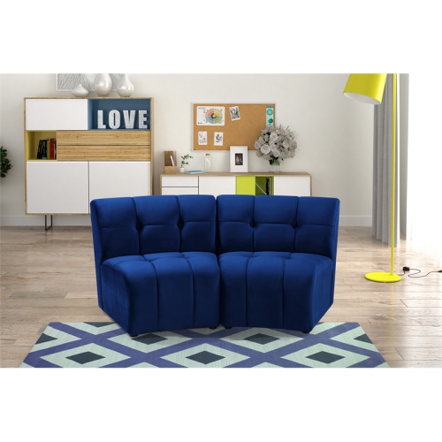 Meridian Furniture Limitless Navy Velvet Modular Loveseat