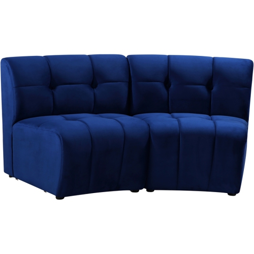 Meridian Furniture Limitless Navy Velvet Modular Loveseat