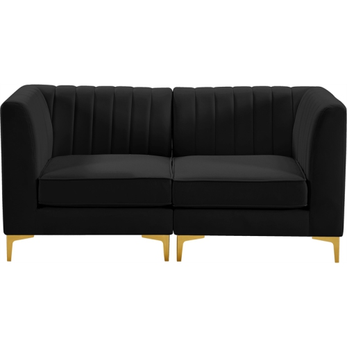 Meridian Furniture Alina Black Velvet Modular Sofa