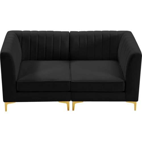 Meridian Furniture Alina Black Velvet Modular Sofa