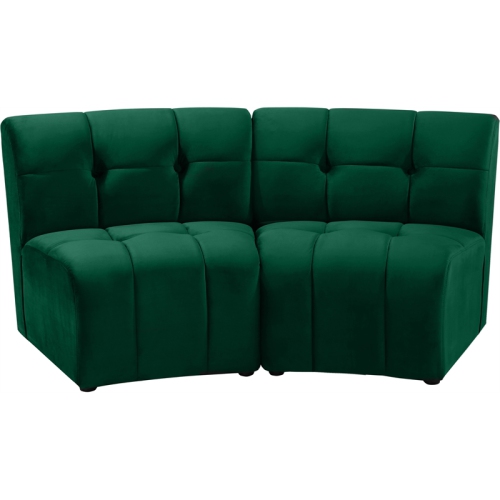 Meridian Furniture Limitless Green Velvet Modular Loveseat