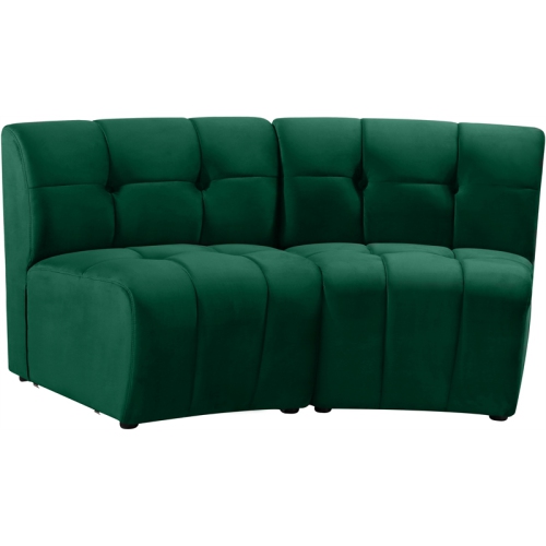 Meridian Furniture Limitless Green Velvet Modular Loveseat