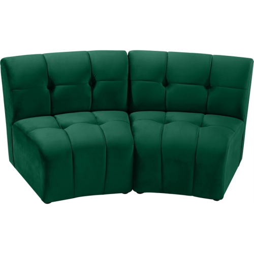 Meridian Furniture Limitless Green Velvet Modular Loveseat