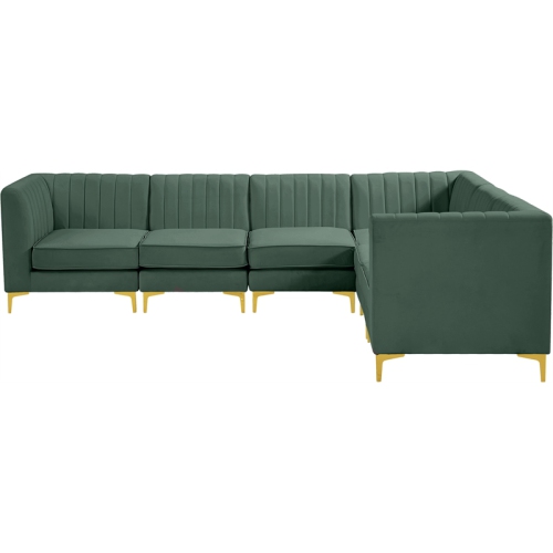 Meridian Furniture Alina Green Velvet Modular Sectional