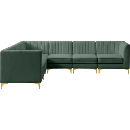 Meridian Furniture Alina Green Velvet Modular Sectional