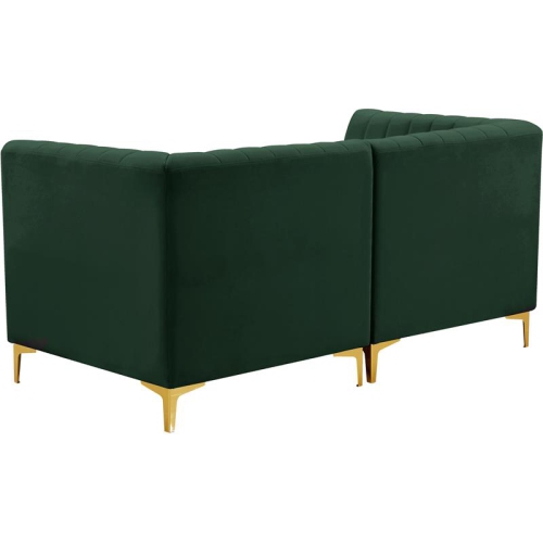 Meridian Furniture Alina Green Velvet Modular Sectional