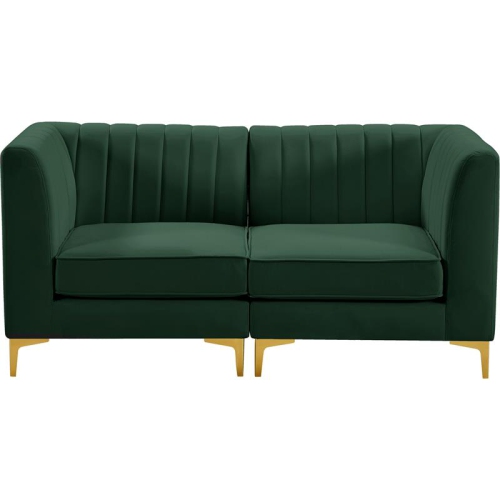 Meridian Furniture Alina Green Velvet Modular Sectional