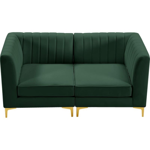 Meridian Furniture Alina Green Velvet Modular Sectional