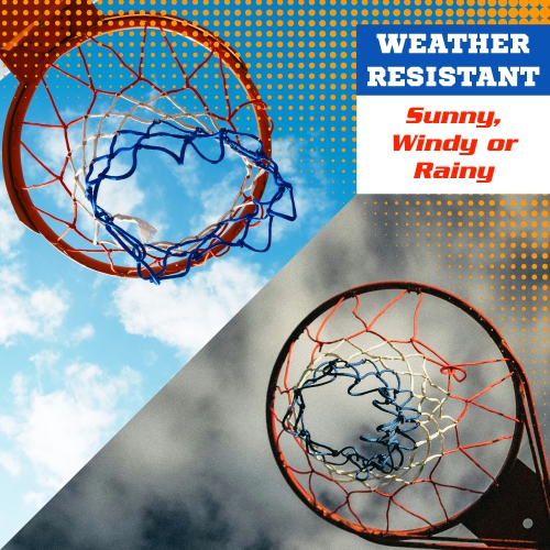 PRISP Nylon Tricolour Basketball Net - Weather Resistant All Courts Net
