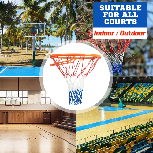 PRISP Nylon Tricolour Basketball Net - Weather Resistant All Courts Net