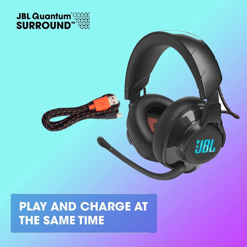 Refurbished - JBL Quantum 610 Wireless Over-Ear Gaming Headset with 40 Hours of Battery Life, Voice Focus flip-up Boom Microphone, Lossless 2.4GHz