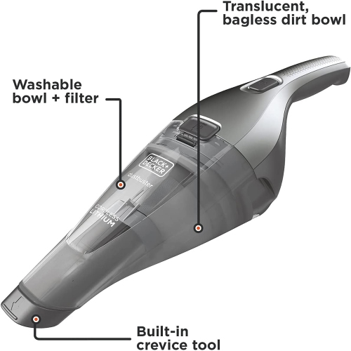 Black + Decker - DustBuster Lightweight Cordless Handheld Vacuum, Gray