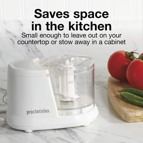 Proctor Silex - Mini Food Processor/Vegetable Chopper, 1.5 Liter Capacity, White