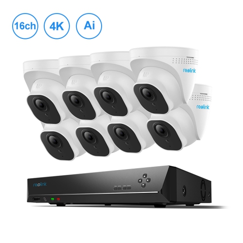 REOLINK  Rlk16-800D8 16-Channel 8 4K Poe Cameras Nvr Kit | Person/vehicle Detection, 2Tb HDD for 24-7 Recording