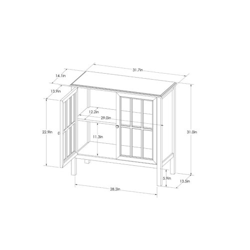 Windham 2 Door Accent Cabinet - Overcast