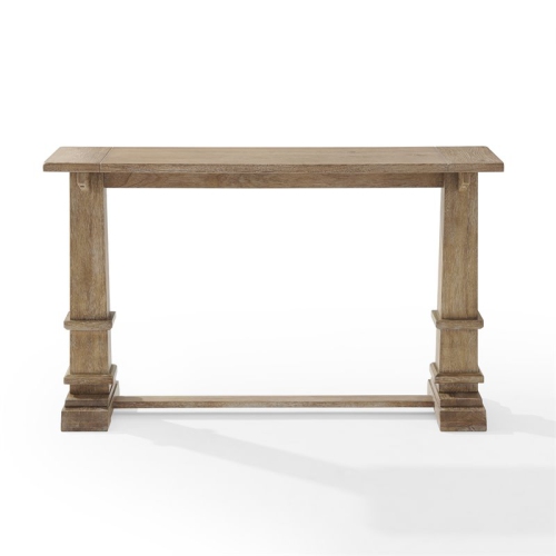Pemberly Row Modern Farmhouse Wood Console Table in Rustic Brown