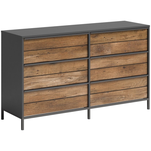 SAUDER  Boulevard Cafe Engineered Wood 6 Drawer Dresser In Vintage Oak Finish