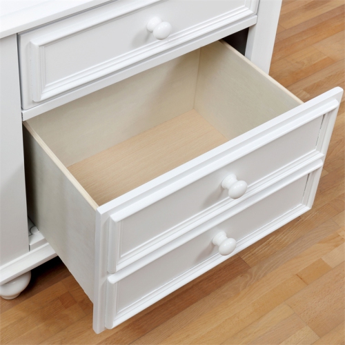 Furniture of America Noell Solid Wood 2-Drawer Kids Nightstand in White