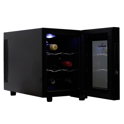 Koolatron 6 Bottle Wine Cooler, Black, Thermoelectric Wine Fridge, 0.65 cu. ft., Freestanding Wine Cellar, Red, White and Sparkling Wine Storage for