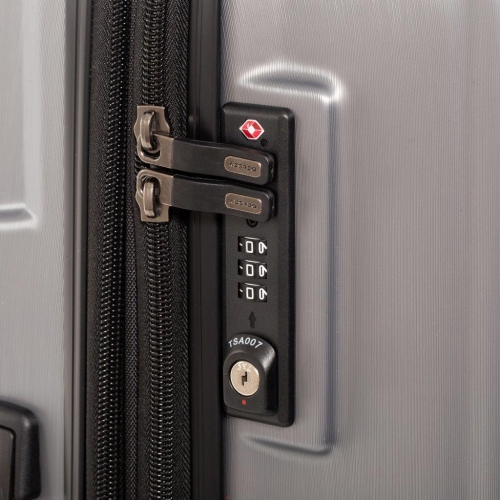 Delsey Chrometec Hardside Spinner Suitcase 3 Pcs Luggage Set-silver