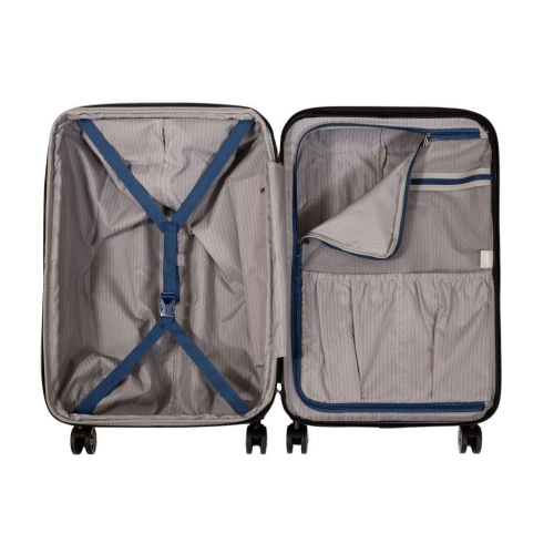 Delsey Chrometec Hardside Spinner Suitcase 3 Pcs Luggage Set-silver