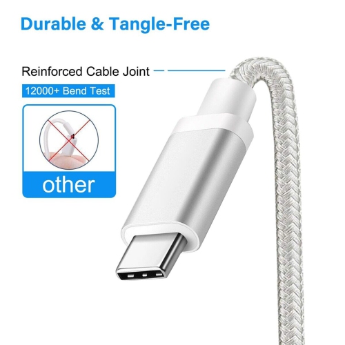 Thunderbolt 3 Compatible USB-C to USB-C 3.1 Cable 6inch 3FT 6FT Nylon Braided
