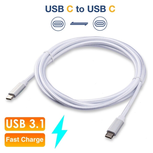 Thunderbolt 3 Compatible USB-C to USB-C 3.1 Cable 6inch 3FT 6FT Nylon Braided
