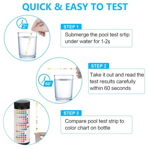 High Sensitivity Water Test Strips - pH, Hardness, Chlorine, Lead, Iron, Copper