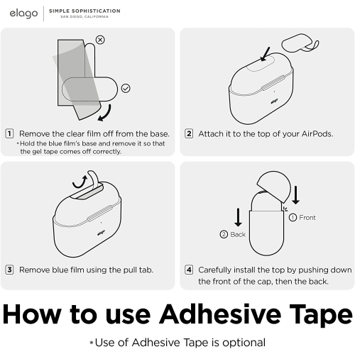 elago Compatible with AirPods Pro 2nd Generation Case Cover Clear - Protective Case, Transparent Shockproof, Gel Tape Included, Wireless Charging,