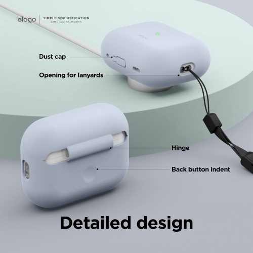 elago Silicone Case Compatible with Apple AirPods Pro 2nd Generation Case Cover, Protective Case, Front LED Visible, Supports Wireless Charging
