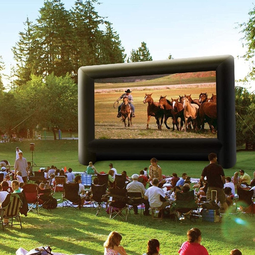 18 feet Inflatable Outdoor Projector Movie Screen - Package with Rope, Blower, Tent Stakes - Portable,Great for Outdoor and Indoor Party Backyard