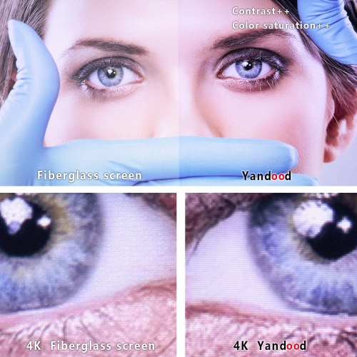 Projector Screen Material Ambient Light Rejecting Fabric 70x118 inch for Max 130 inch 16:9 Projection Screen DIY, High Contrast Black Backing 4K