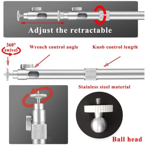 Longer Projector Mount, Universal Extending Projector Ceiling Mount with Height Extendable Length 12-24 in / 30-60 cm Adjustable 360°Angle Rotatable