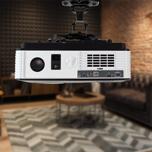 Universal Adjustable Ceiling Projector Mount for Regular and Mini Projectors, Projection Mount with Extending Arms, Black, MOUNT-VP01B