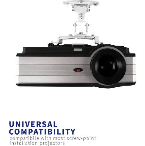 VIVO Universal Adjustable White Ceiling Projector / Projection Mount Extending Arms MOUNT-VP01W.