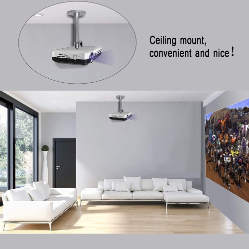 2-Be-Best Universal Projector Ceiling Mount Camera Hanger 360° Rotatable Head 180 ° Tilt Projector Wall Mount with Length 7 in /18 cm Mini Projector